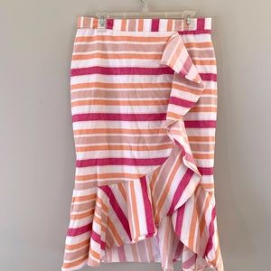 NY&C ruffle high low midi skirt